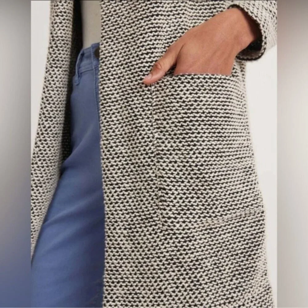 Marine Layer Birdseye Knit Cardigan Sweater Coat Open Front Pockets Size M